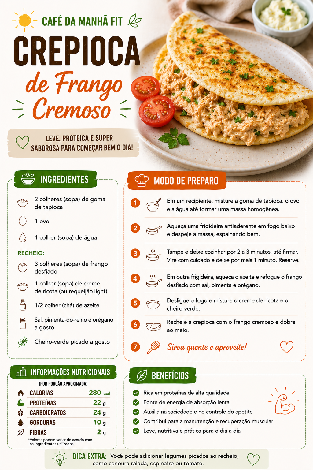 Crepioca de Frango Cremoso